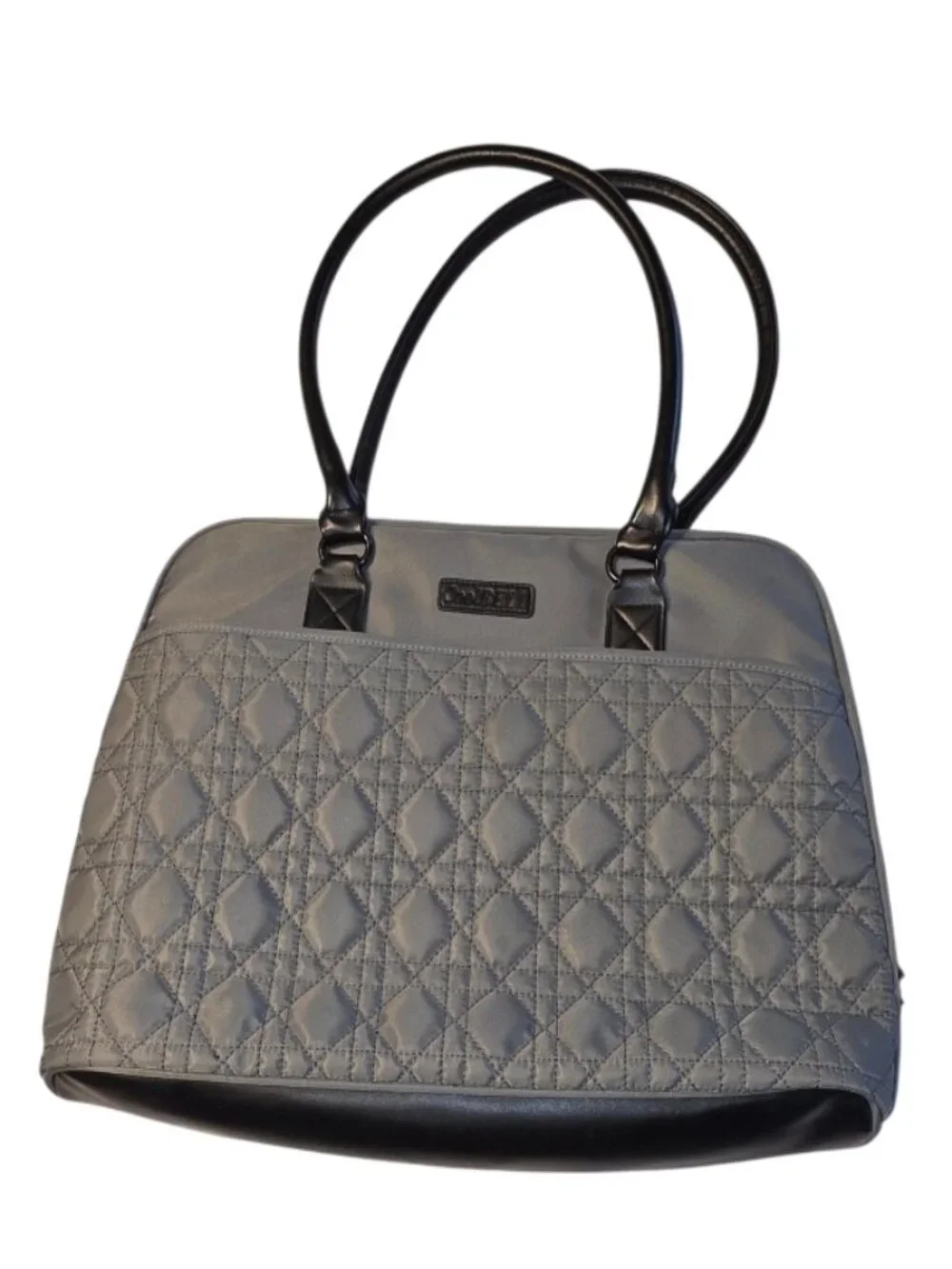 CoolBell Gray Quilted Tote Computer Bag 15.6 Inch Laptop